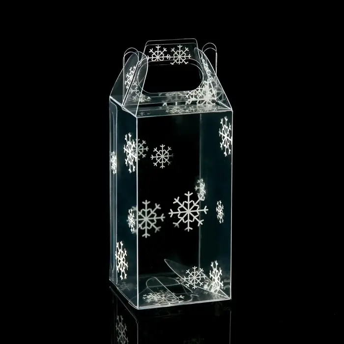 Коробка подарочная новогодняя складная ПВХ &laquo;Праздничное настроение&raquo; 4&times;4&times;8 см