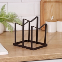 Держатель для крышек и разделочных досок Доляна, 12,5&times;16&times;15 см, цвет коричневый