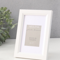 Фоторамка МДФ "Anna" 10х15 см, с паспарту (7х10 см), белый (пластиковый экран)
