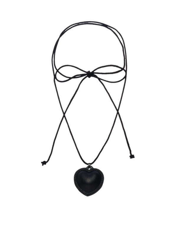 Портупея с кулоном &laquo;Сердечко&raquo; кожа, трансформер, чёрная, 150 см
