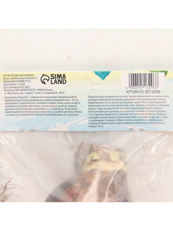 Амариллис Махровый Double King, многолетник, луковица, р-р 24/26, 1 шт.