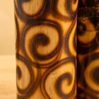 Свеча в бамбуке тройная, 14&times;13&times;30 см, 100 мл, коричневая