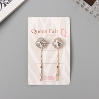 Невидимка для волос &laquo;Морвен&raquo; (набор 2 шт) нежность, 5 см, золото