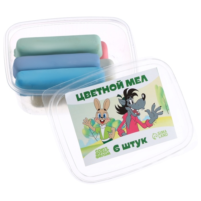Мелки цветные, Ну, Погоди!, 6 цветов Мелки цветные, Ну, Погоди!, 6 цветов