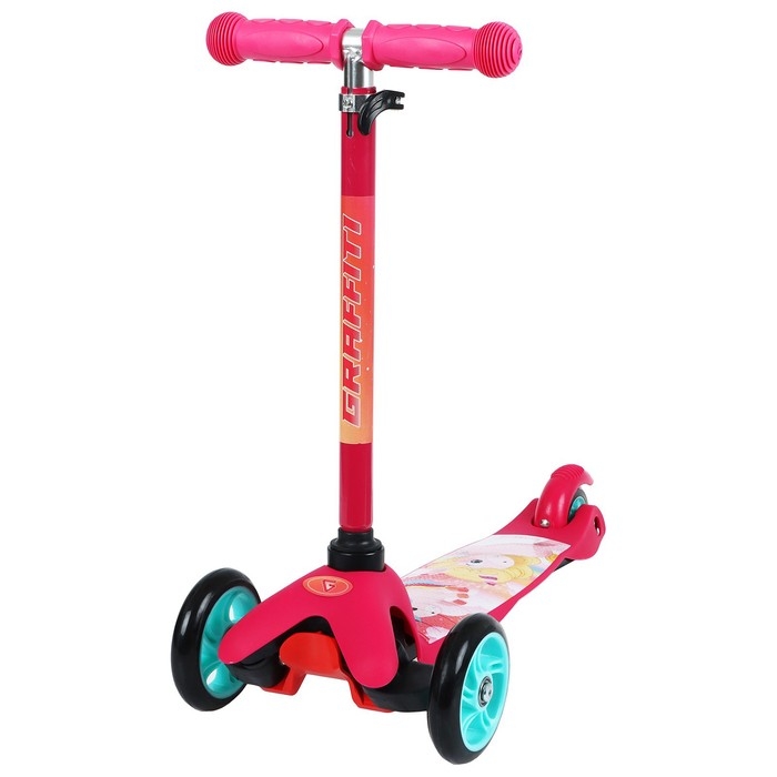 Самокат GRAFFITI «Единорожки», колёса PU 110/75 мм, ABEC 7, цвет розовый Самокат GRAFFITI «Единорожки», колёса PU 110/75 мм, ABEC 7, цвет розовый