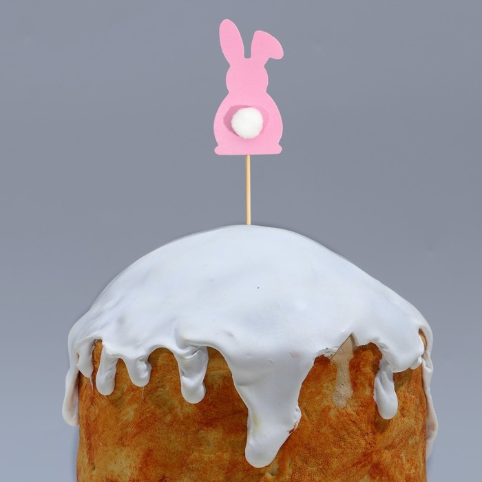 Топпер для украшения кулича &laquo;Кролик&raquo; на пасху, 7 х 3,7 см