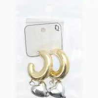 Серьги &laquo;Новый стиль. Сердечки&raquo;, d=3 см, цвет золото-серебристый