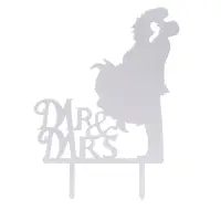 Топпер для торта Mr&Mrs, зеркальный, серебряный