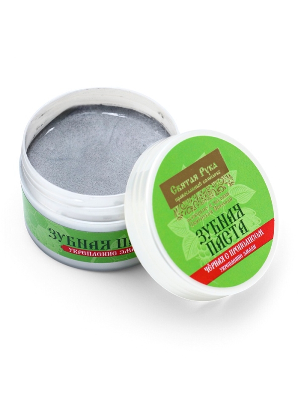 Паста зубная черная с Прополисом, Паста зубная черная с Прополисом, "Святая рука", 50 мл
