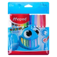 Фломастеры 12 цветов, Maped Color Peps Ocean, суперсмываемые, с заблокированным пишущим узлом Фломастеры 12 цветов, Maped Color Peps Ocean, суперсмываемые, с заблокированным пишущим узлом