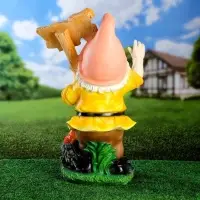 Садовая фигура из полистоуна &laquo;Гном с табличкой WELCOME с петухом&raquo;, 61&times;23&times;36 см, МИКС