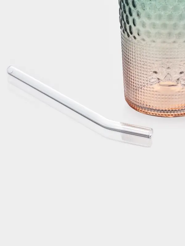 Стакан с трубочкой "Спектр" 500 мл, 8х8х16 см, силиконовая крышка, зеленый