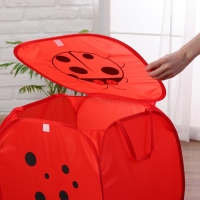 Корзина для игрушек &laquo;Божья коровка&raquo; с ручками и крышкой
