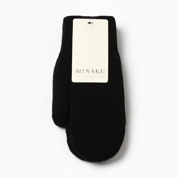 Варежки женские MINAKU, цвет черный, 22 см Варежки женские MINAKU, цвет черный, 22 см