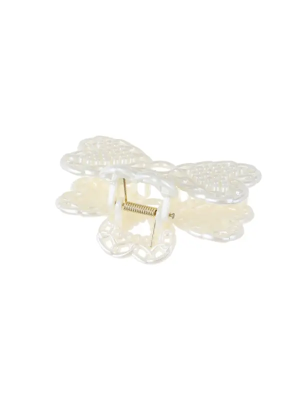 Краб для волос "Синтия" бантик, 9 см, белый