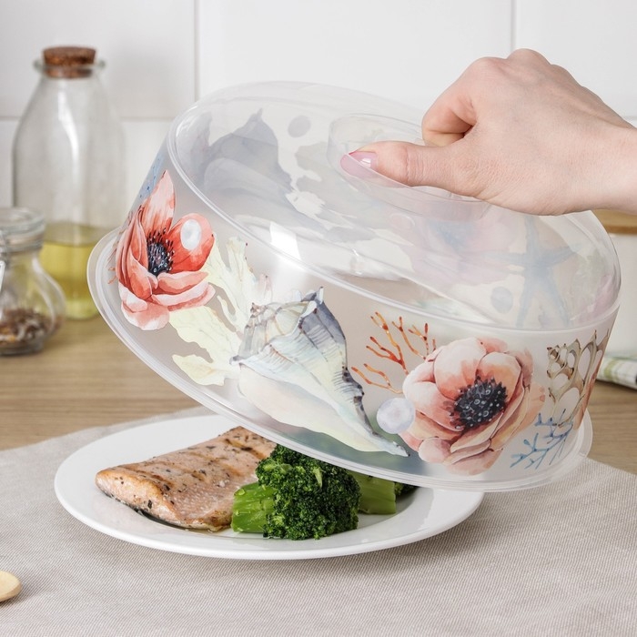 Крышка для СВЧ &laquo;Деко. Маки&raquo;, d=24.5 см