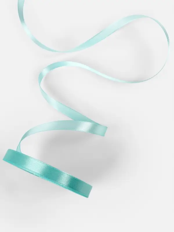 Лента атласная, 10 мм, 23&plusmn;1 м, голубая №211