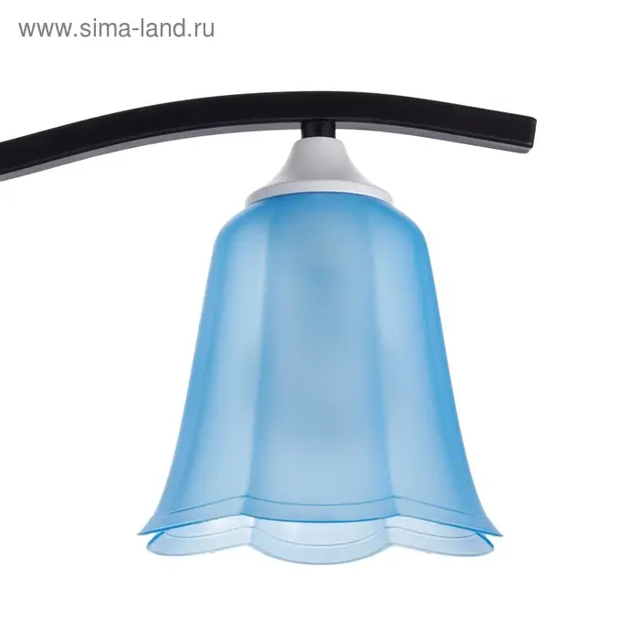 Плафон универсальный "Цветок"  Е14/Е27 синий 14х14х13см