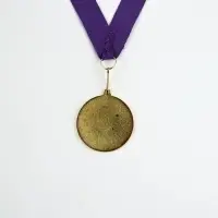 Медаль с уф-печатью "Гимнастика", диам. 5 см. Цвет зол. С лентой
