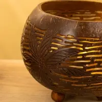 Подсвечник из кокоса, 15&times;15&times;13 см, коричневый