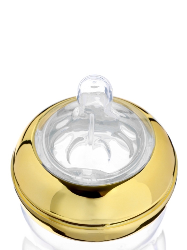 Бутылочка для кормления с наклейками &laquo;Золотой малыш&raquo; от 0 мес., 150 мл., цвет золотой, M&B