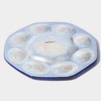 Подставка стеклянная для яиц 8 ячеек Доляна &laquo;Русские мотивы&raquo;, d=21 см