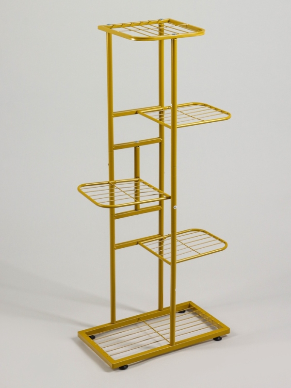 Подставка для цветов Greengo, 5 полок, 44 &times; 22 &times; 95 см, напольная, металл, цвет золотой