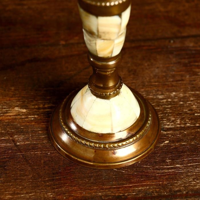 Подсвечник "Фларин" латунь, перламутр 5х5х13,5 см