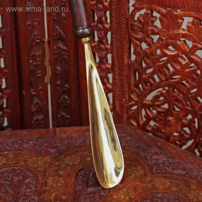 Ложка для обуви &laquo;Якорь&raquo;, 51&times;5.5&times;2.5 см, латунь