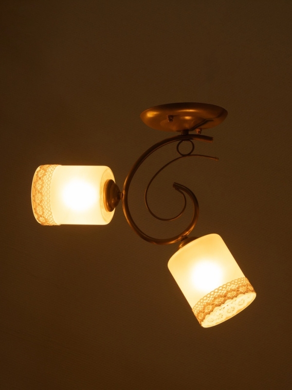 Люстра "Оливия" 2хЕ27 40т золото шампань 40х15х25 см BayerLux