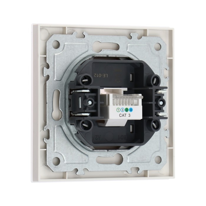 Розетка телефонная одноместная TOT Matte Glass, скрытая, стекло, белая Розетка телефонная одноместная TOT Matte Glass, скрытая, стекло, белая