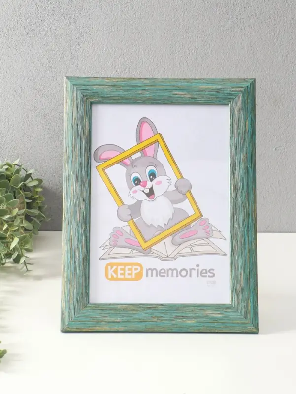 Фоторамка для фото 21х30 см (с ножкой) "Luxe Elegance" пластик, морской, (пластик экран)