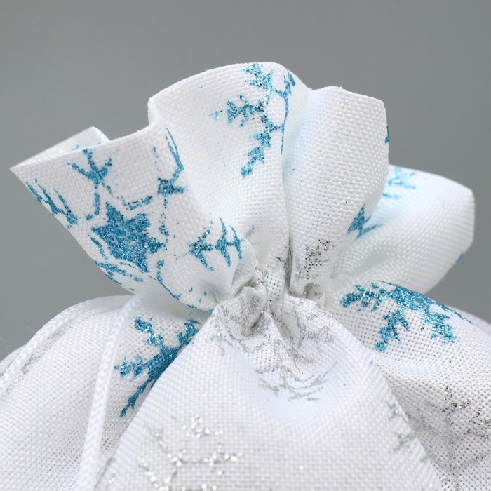 Мешочек подарочный холща «С праздником», снежинки, 16 х 24 см +/- 1.5 см, Новый год Мешочек подарочный холща «С праздником», снежинки, 16 х 24 см +/- 1.5 см, Новый год