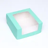 Кондитерская упаковка с окном, мятная, 21&times;21&times;10 см