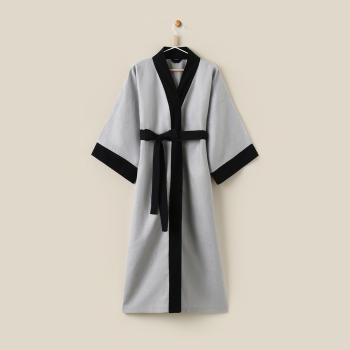 Халат женский домашний SL HOME "Elegant", размер 44-52, 100% лён, 150г/м2