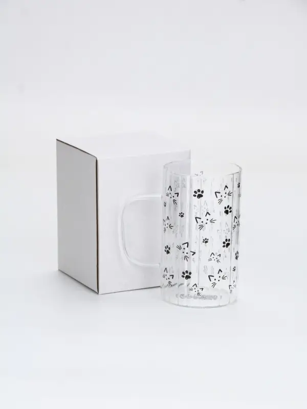 Кружка стеклянная &laquo;Кот&raquo;, 350 мл