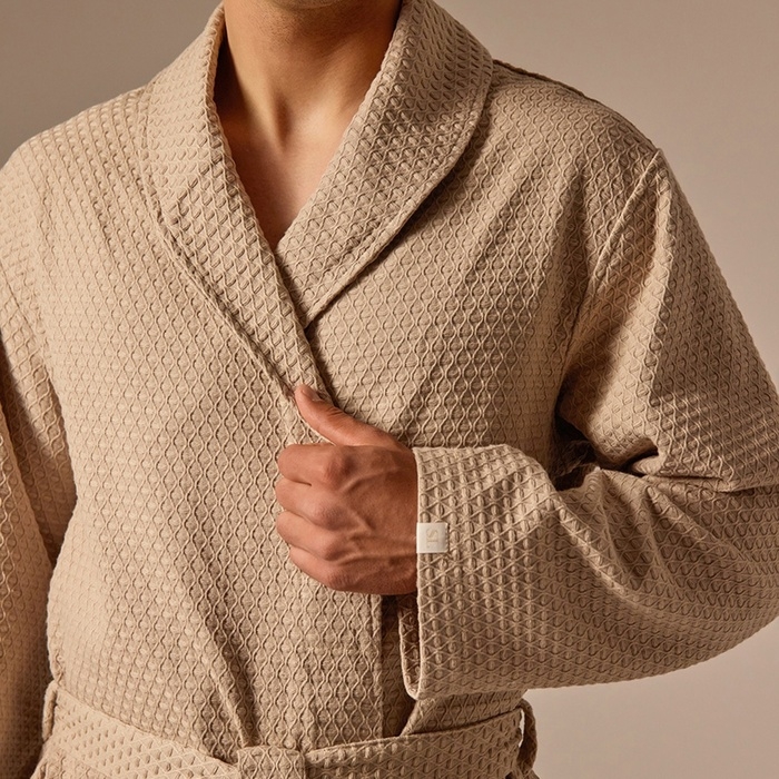 Халат вафельный мужской SL HOME: Waffle Халат вафельный мужской SL HOME: Waffle "Саббиа", размер L, 100% хлопок, 320 г/м2