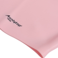 Шапочка для плавания силиконовая для длинных волос, цвет розовый