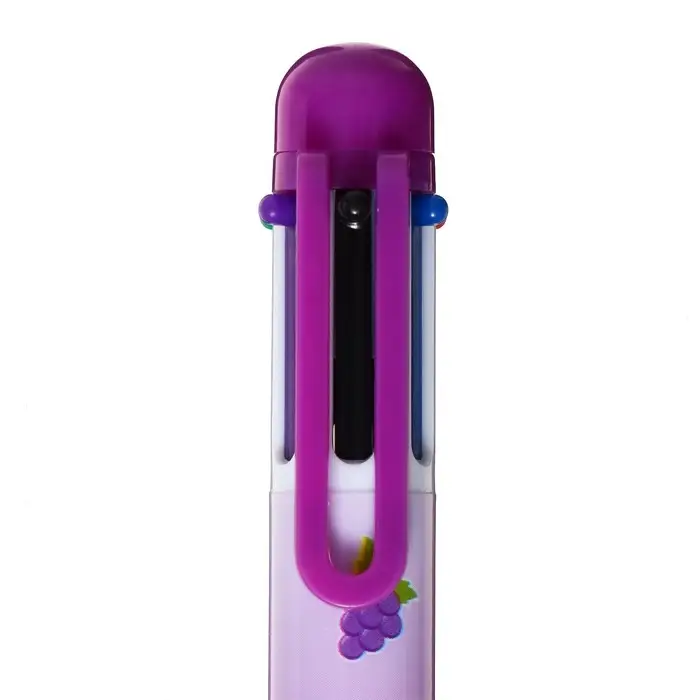 Ручка шариковая многоцветная Calligrata, автоматическая, 6 цветов, с рисунком, МИКС