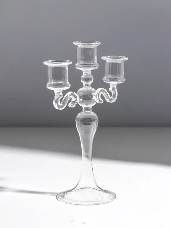 Подсвечник стекло "Версаль" прозрачный d=2.2 см 14х4х21,5 см