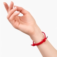 Браслет-оберег &laquo;Красная нить&raquo; защита, цвет красный в серебре, d=6