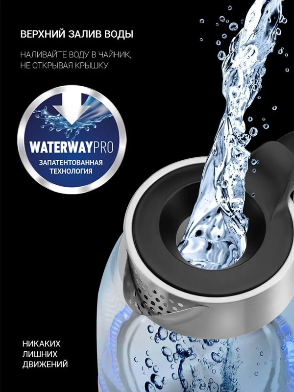 Чайник электрический PWK 1817CGL Water Way Pro стеклянный