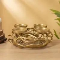 Подсвечник на 4 свечи &laquo;Венок Сплетение&raquo;, 29&times;29&times;11 см, алюминий