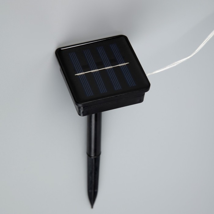 Гирлянда &laquo;Бахрома&raquo;, 3&times;0.6 м, IP44, 114 LED, 8 режимов, солнечная батарея, прозрачная нить, свечение белое