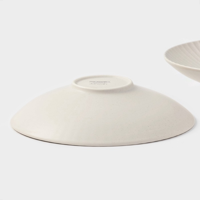 Тарелки Magistro Jarwah Lausanne, 600 мл, 21,5&times;5 см, глубокие, набор 2 шт, фарфор, серые