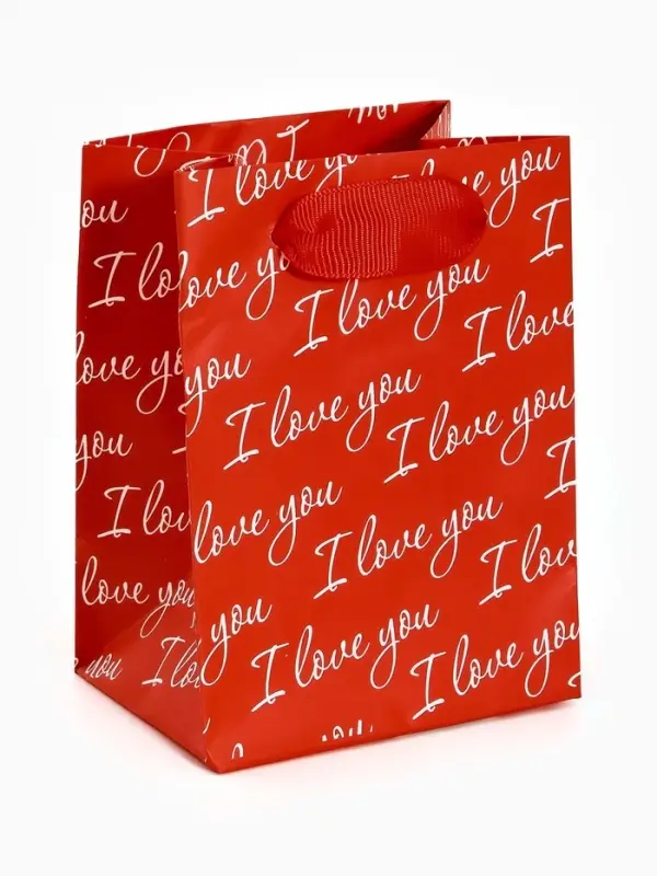 Пакет ламинированный Love you, 9 &times; 12 &times; 6,5 см