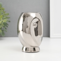 Подсвечник керамика на 1 свечу "Сова Сипуха" d=3,5 серебро 9х8,5х12,5 см