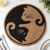 Салфетка сервировочная на стол &laquo;Инь и ян&raquo;, 38&times;38 см