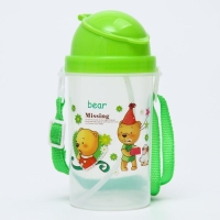 Поильник детский с силиконовой трубочкой, 350 мл., цвет МИКС Поильник детский с силиконовой трубочкой, 350 мл., цвет МИКС