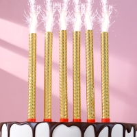 Свеча фонтан "Золото", 6 шт, 18 см, 60 сек Свеча фонтан "Золото", 6 шт, 18 см, 60 сек